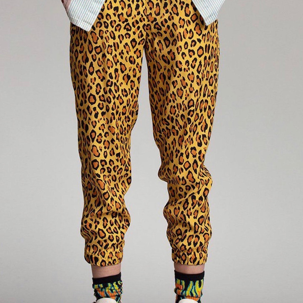 R13 Yellow Animal Print Leopard Harem Jogger Pant